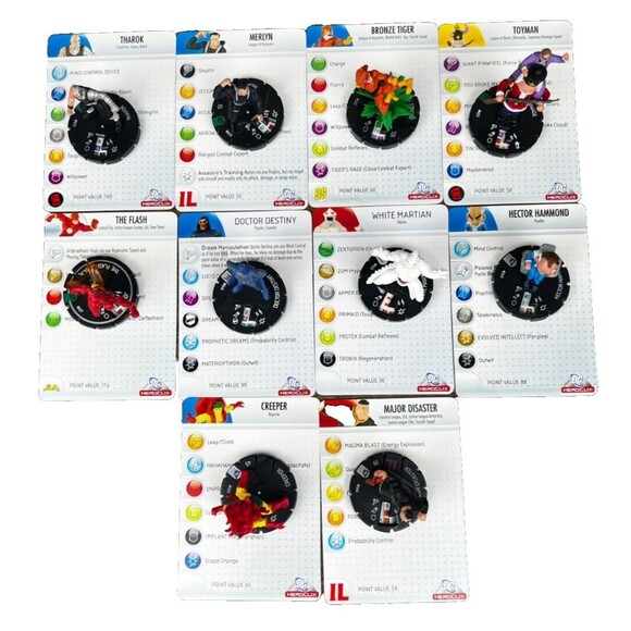 Heroclix DC Lot Tharok Merlyn Toyman White Martian Hector Hammond Creeper Flash - Picture 2 of 8